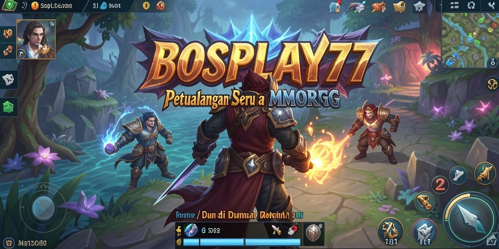 Screenshot gameplay BOSPLAY77 yang menampilkan pertarungan seru antar karakter.