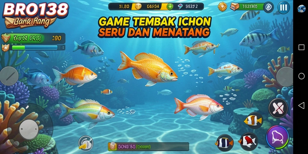 Screenshot gameplay BRO138 menampilkan serunya menembak ikan.