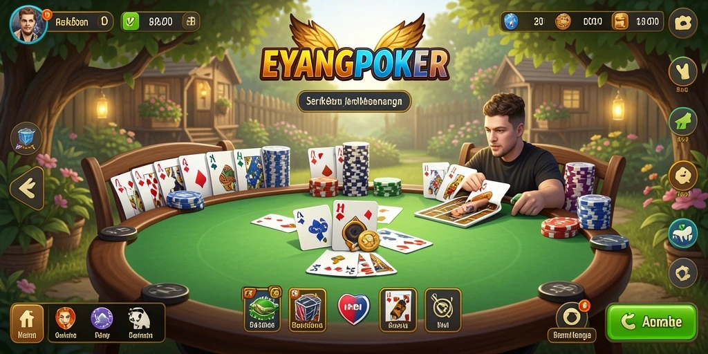 Gameplay menarik dalam <strong>EYANGPOKER</strong> dengan kebun yang indah.