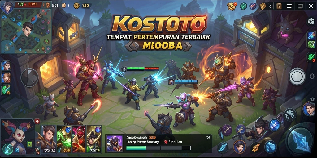Tangkapan layar KOSTOTO menampilkan aksi pertempuran tim yang seru.