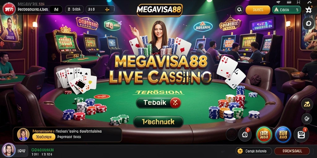Gameplay seru di MEGAVISA88 saat bermain Live Casino dengan dealer profesional.