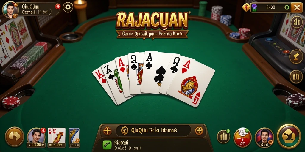 Tampilan gameplay seru dari RAJACUAN saat bermain QiuQiu.
