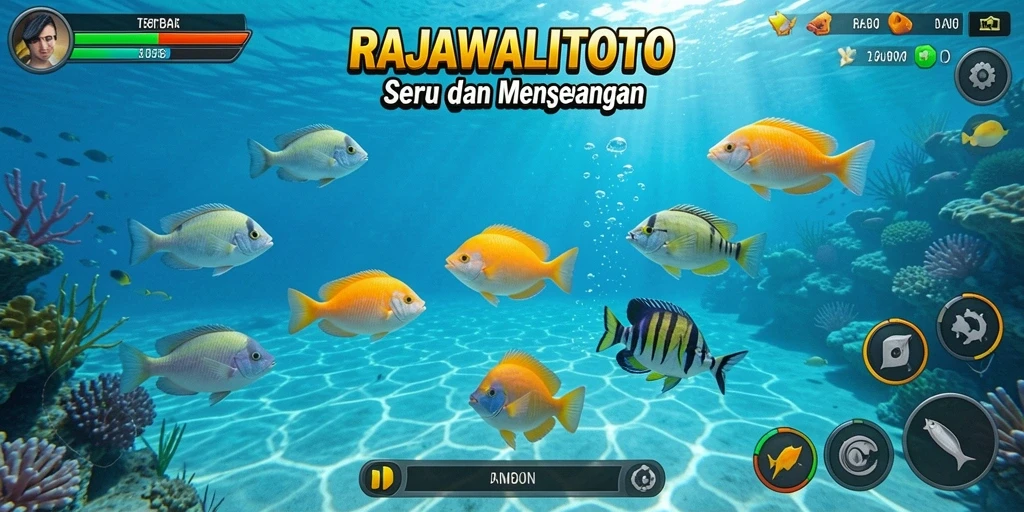 Tampilan gameplay <strong>RAJAWALITOTO</strong> yang menegangkan saat menembak ikan.
